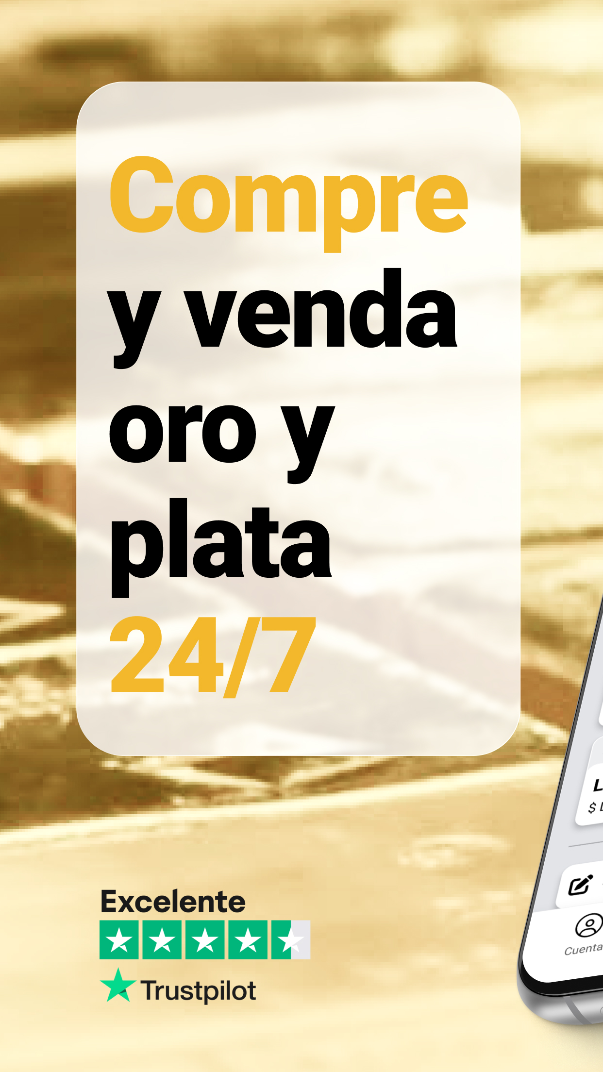 Compre y venda oro, plata, platino y paladio las 24 horas del día con las apps de BullionVault