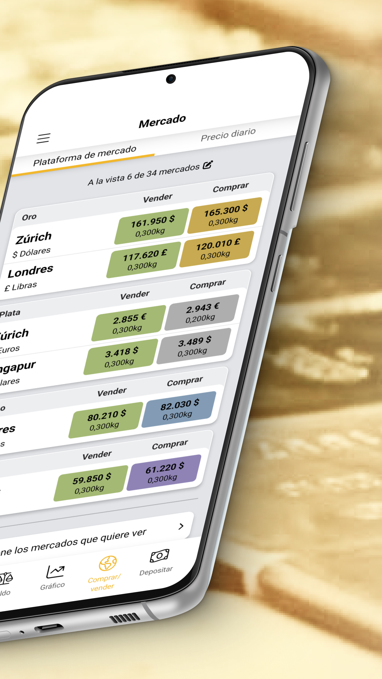 Opere con oro y plata con las apps de BullionVault
